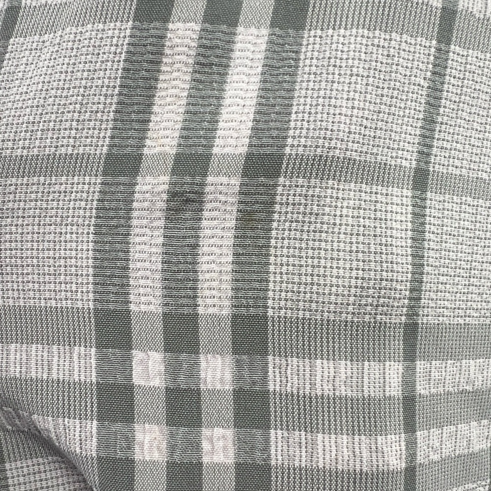 Chelsea 28 plaid midi white gray faux wrap dress S ruffle neutral office party - Picture 5 of 12